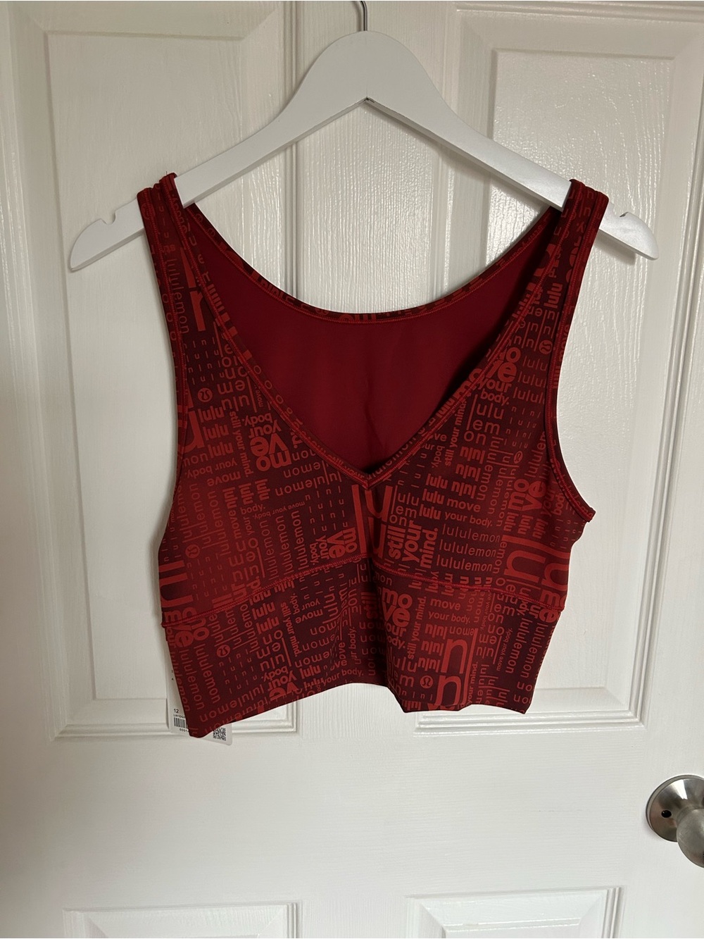 lululemon athletica Maroon Logo-Print Cropped Power Pivot Tank - Picture 3 of 4